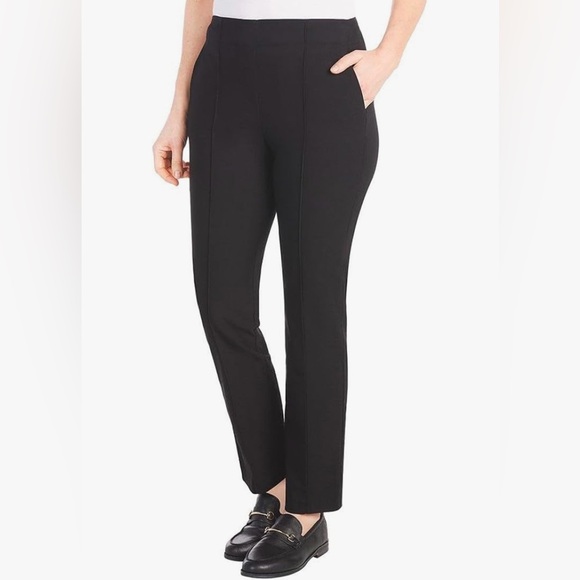 Hilary Radley Women's Built in tummy control panel Mid Rise Slim Leg Pants - Picture 1 of 15